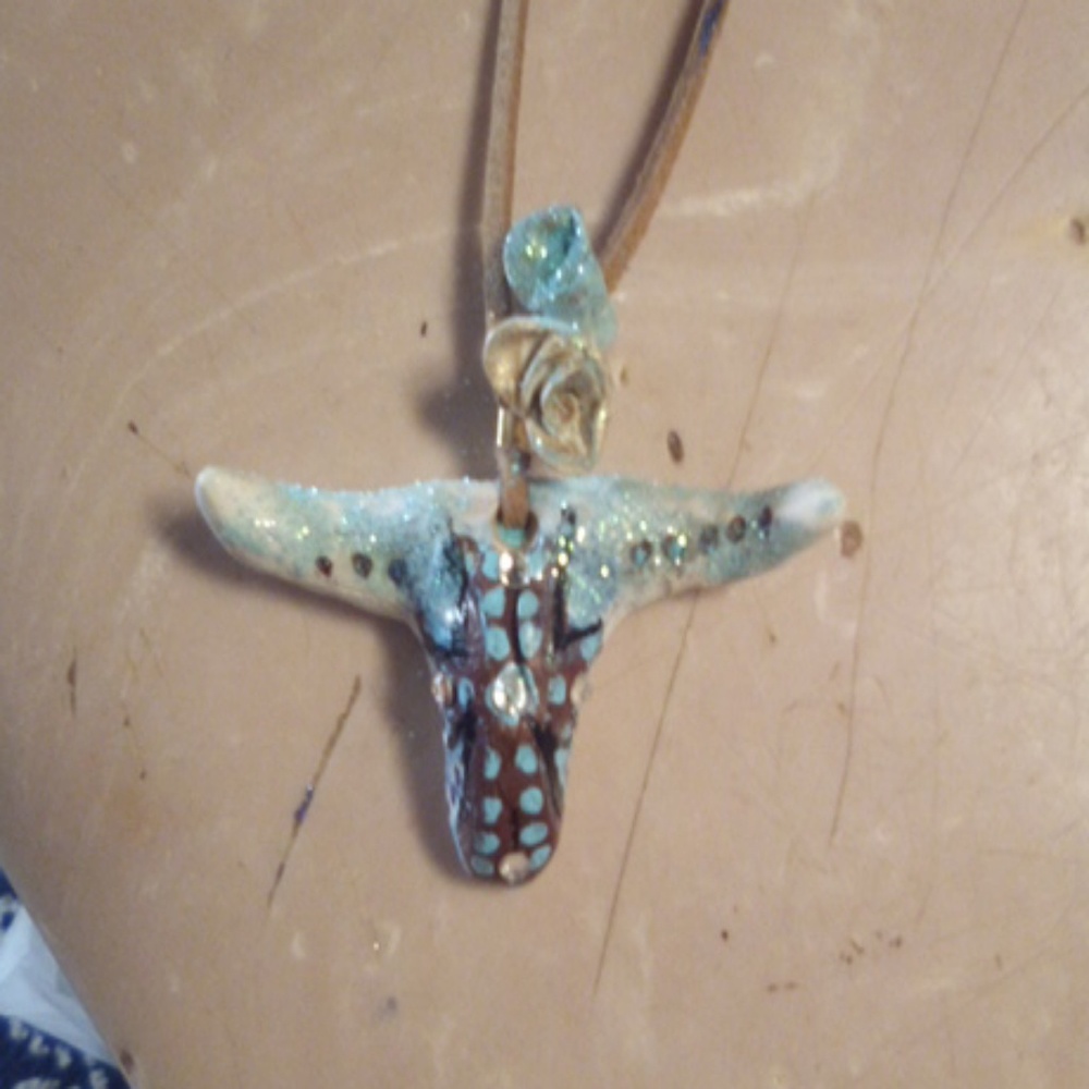 Handmade longhorn skull necklace